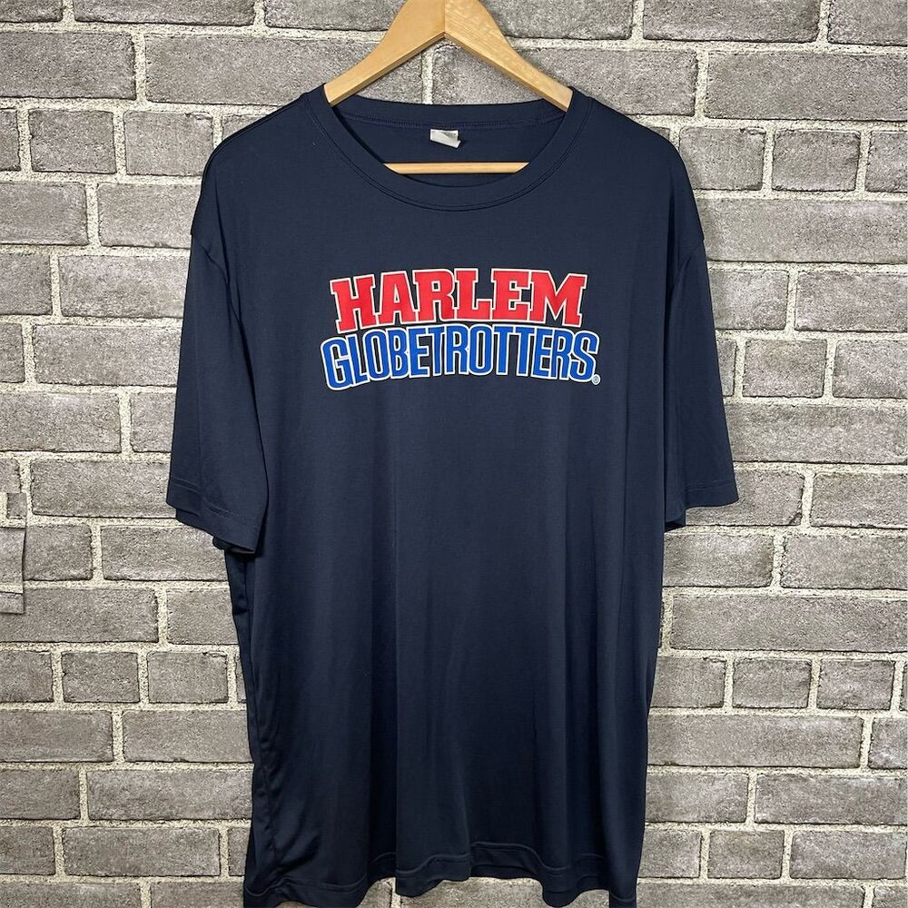 Harlem Globetrotters Men's 2XL Blue Logo T-Shirt Basketball Casual